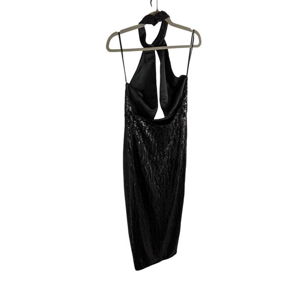 Michael Costello x REVOLVE Rick Sequin Gown Halter Gala Formal Witchy Prom Sz L - Picture 12 of 12